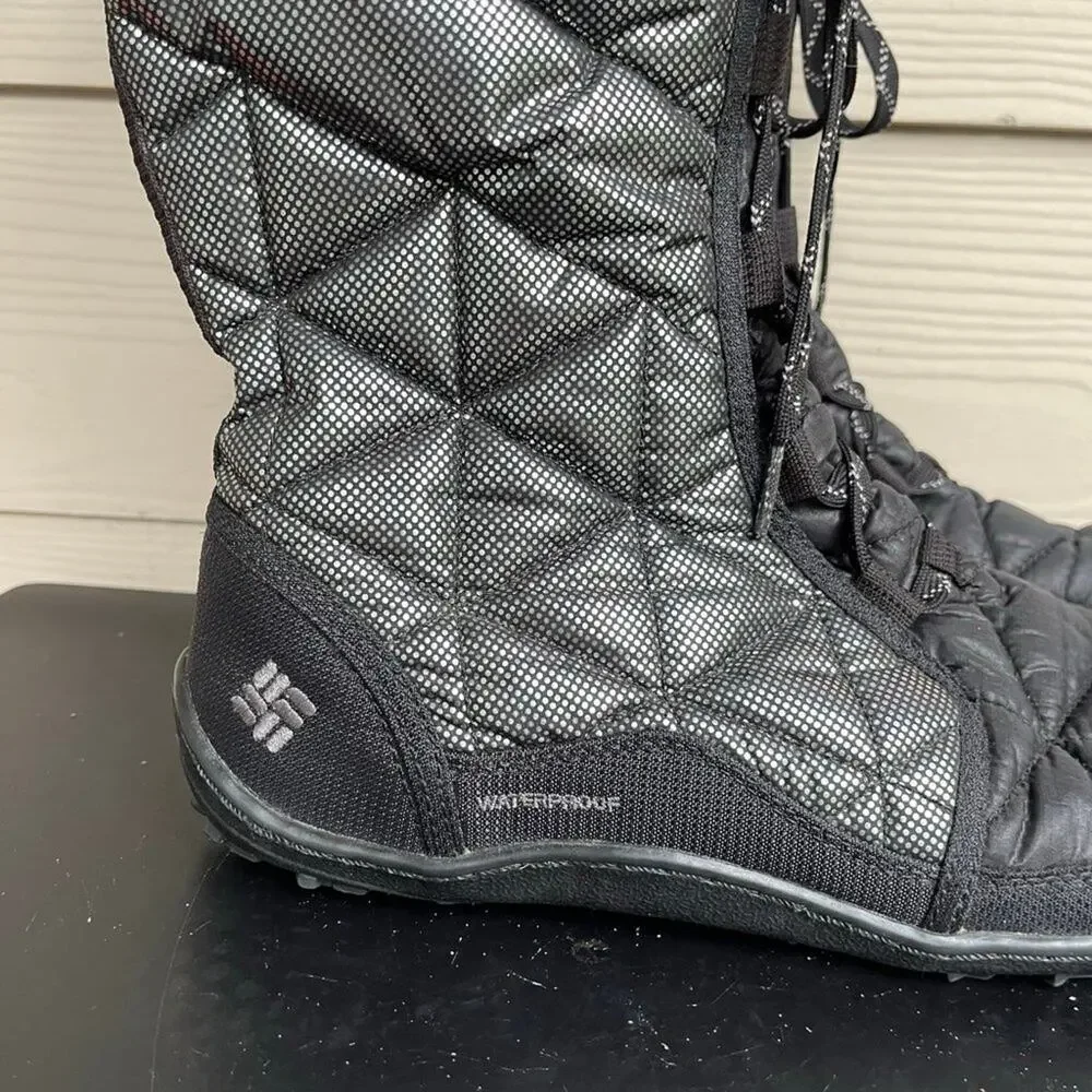 Columbia Women's Omni Heat Black Waterproof Quitled Winter Black Bloots Size 10